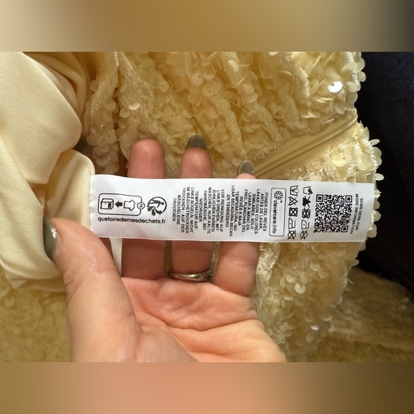 ASOS LUXE one shoulder asymmetric draped mini dress in yellow sequin - Picture 13 of 14